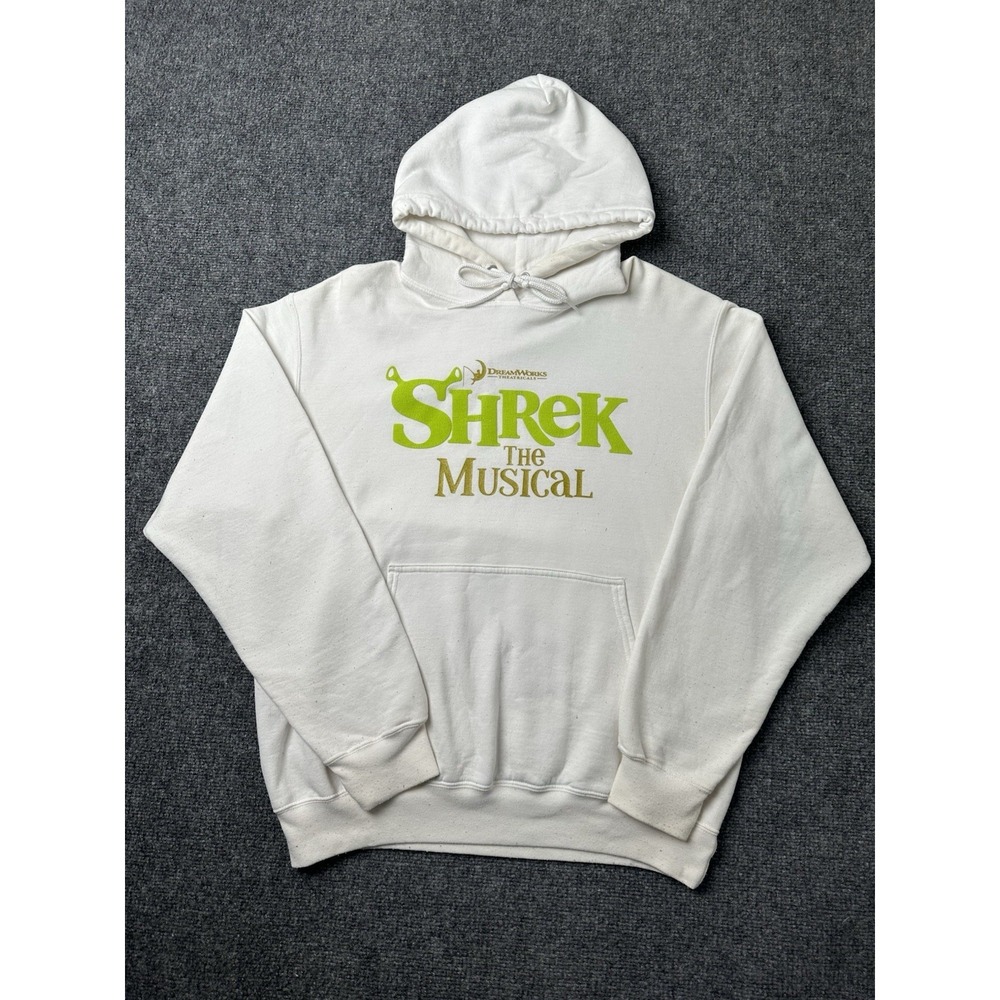 Mens Hoodie Port & Company Shrek The Musical White Pullover, Size M‎